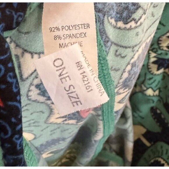 LulaRoe Leggings One Size Dragons Fire Dragon OS Green Blue HTF UNICORN Buttery - Picture 6 of 6